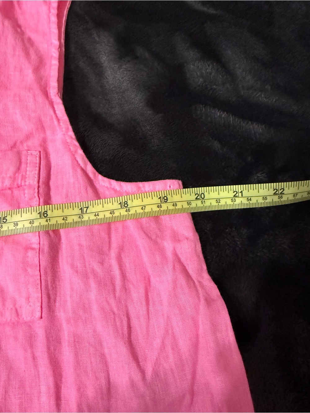 Coastal Sleeveless linen Button Down neon pink Cottagecore euro summer - Picture 4 of 7